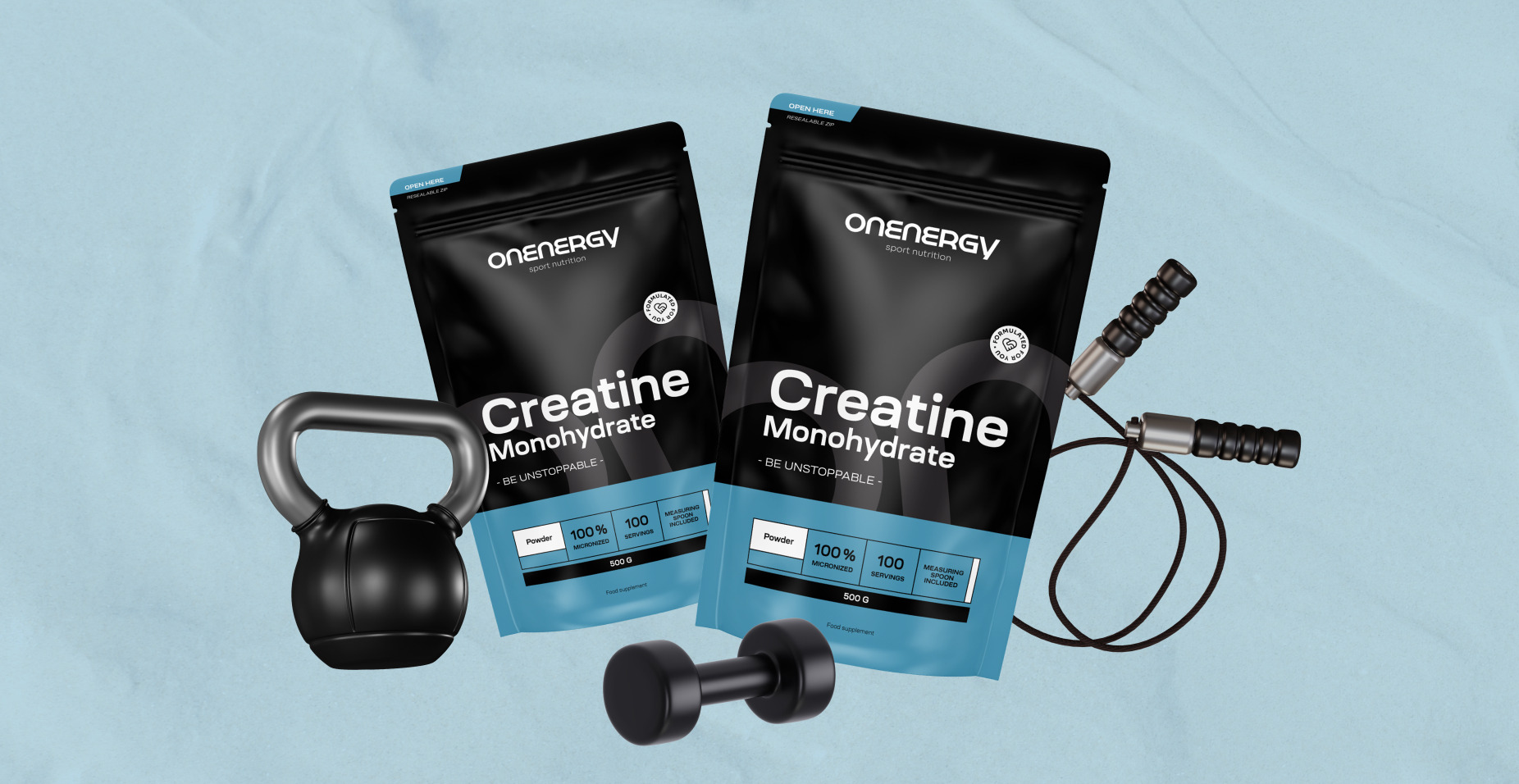 100% monohydrat kreatyny w proszku