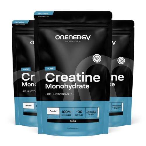 3x Pure monohydrat kreatyny w proszku, razem 1500 g