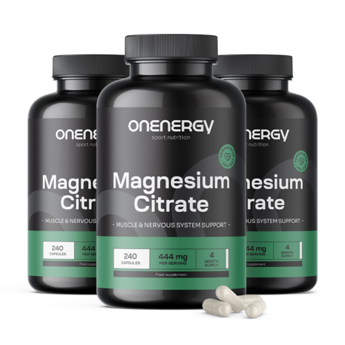 3x Cytrynian magnezu 444 mg, razem 720 kapsułek