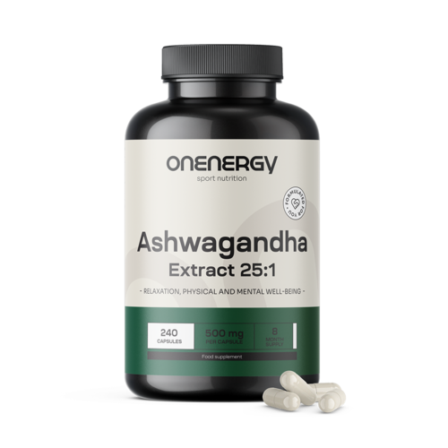 Ashwagandha 500 mg – ekstrakt 25:1, 240 kapsułek
