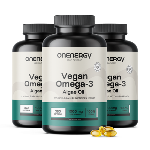 3x Wegańskie Omega-3 z alg 1000 mg, razem 1080 miękkich kapsułek