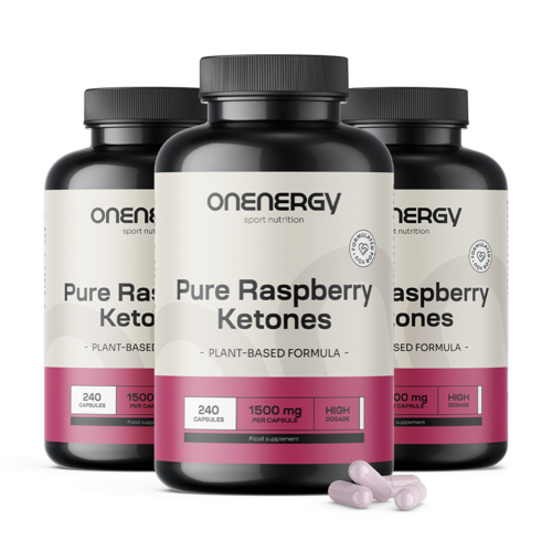 3x Ketony malinowe 1500 mg, razem 720 kapsułek